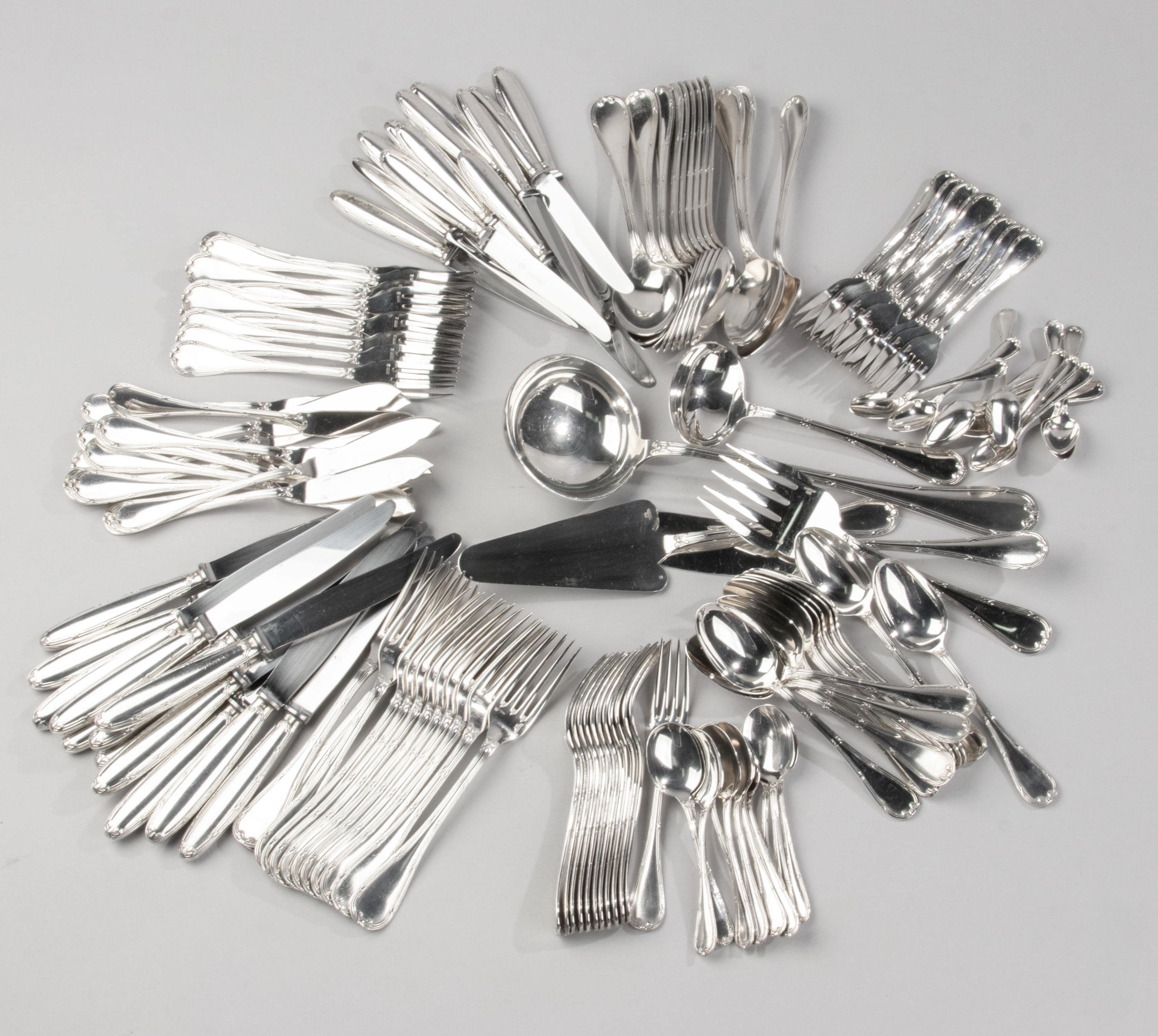 137-piece Cutlery Set - Christofle - Rubans Croisés - Complete for