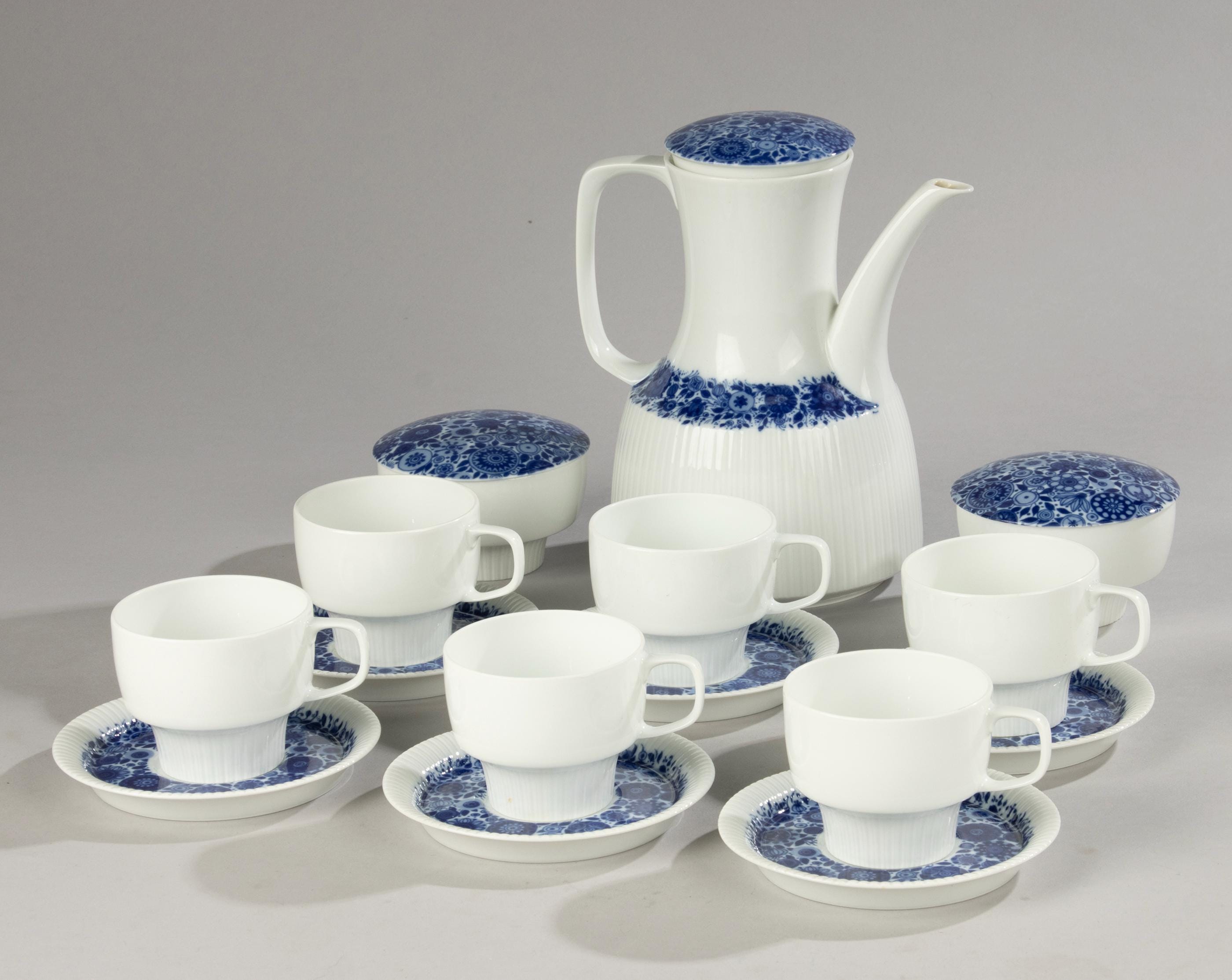 9-piece Coffee Service - Rosenthal - Symphony Blue Flowers - Tapio