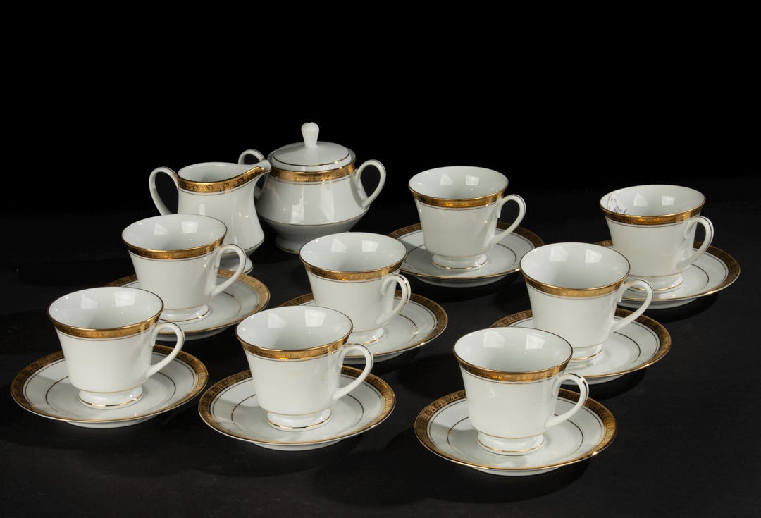 10-piece Tea Set - Noritake - Legacy Gold - Etsy