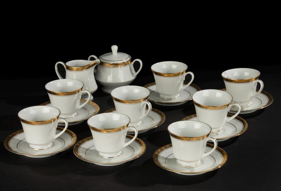 10-piece Tea Set - Noritake - Legacy Gold - Etsy