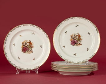 Set of 6 Dinner Plates - Chadelaud Limoges