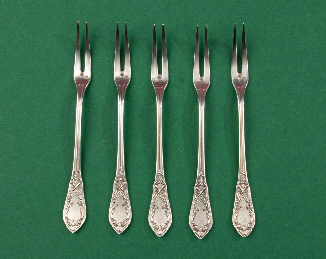Set of 5 Small Meat Forks Silver Plated SFAM France Etsy