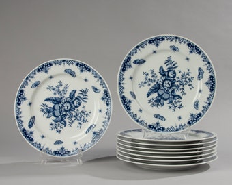 Set of 9 Dinner Plates - Royal Worcester - Hanbury