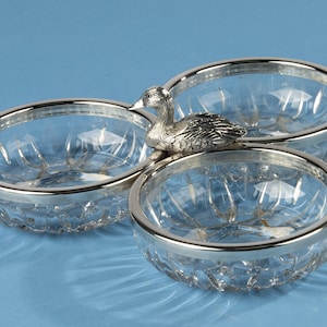 Vintage Serving Dish - Glass and Silver-Plated