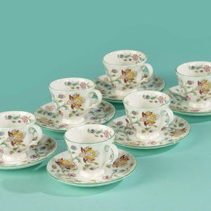 Set of 6 Coffee Cups - Minton - Haddon Hall