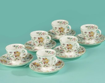 Set of 6 Coffee Cups - Minton - Haddon Hall