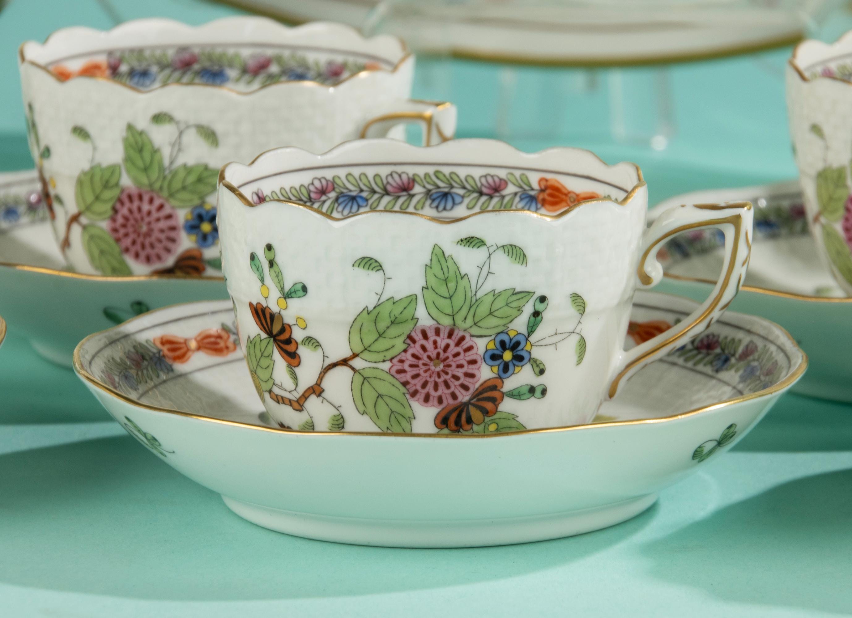 10-piece Coffee Set - Herend - Indian Basket - Etsy