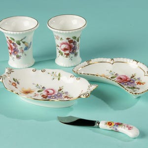 5-delat set med små porslin - Royal Crown Derby - Posies