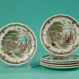 Set of 6 Cake Plates - Kensington Ironstone - Shakespeare&#39;s Sonnets