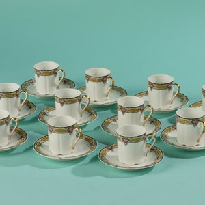 Set of 11 Coffee Cups and Saucers - Bernardaud Limoges