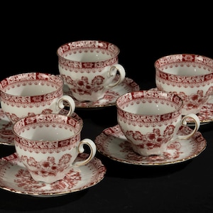 Set of 5 Cups and Saucers - Seltmann Weiden - Theresia