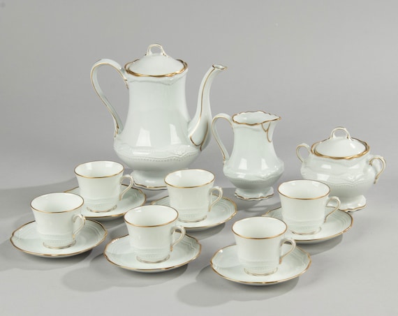 9-piece Coffee Set - Bernardaud Limoges - Diderot - Etsy Hong Kong