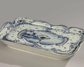 デルフト Antique Delft strainer rest Vintage Delft Blue Floral Tea