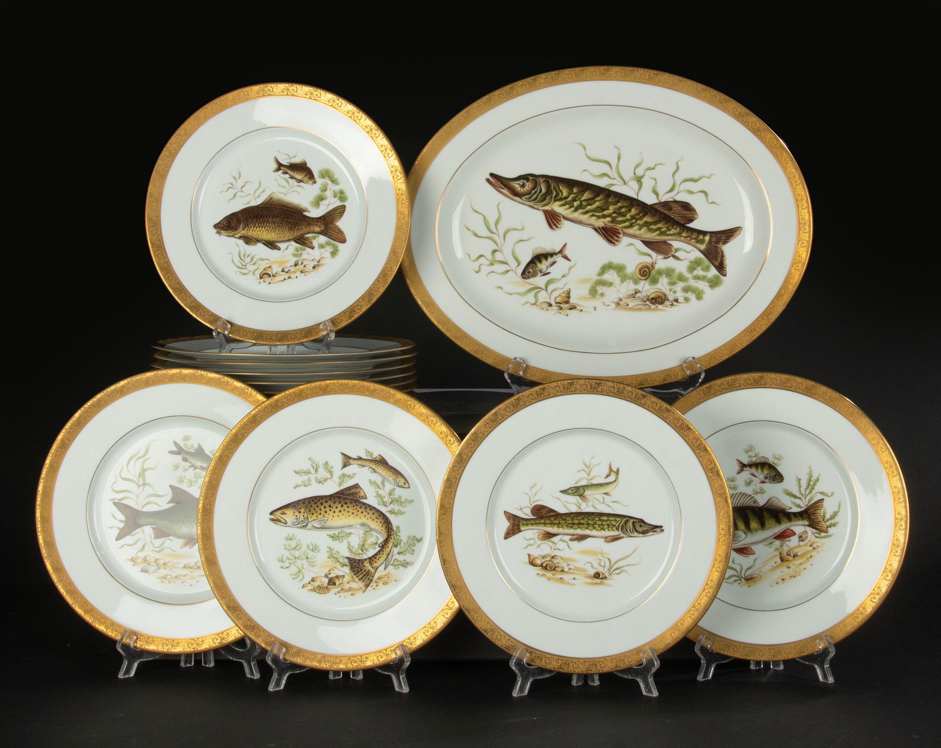 Plat à Poisson Limoges La Gazelle – Porcelaine Blanche Vintage