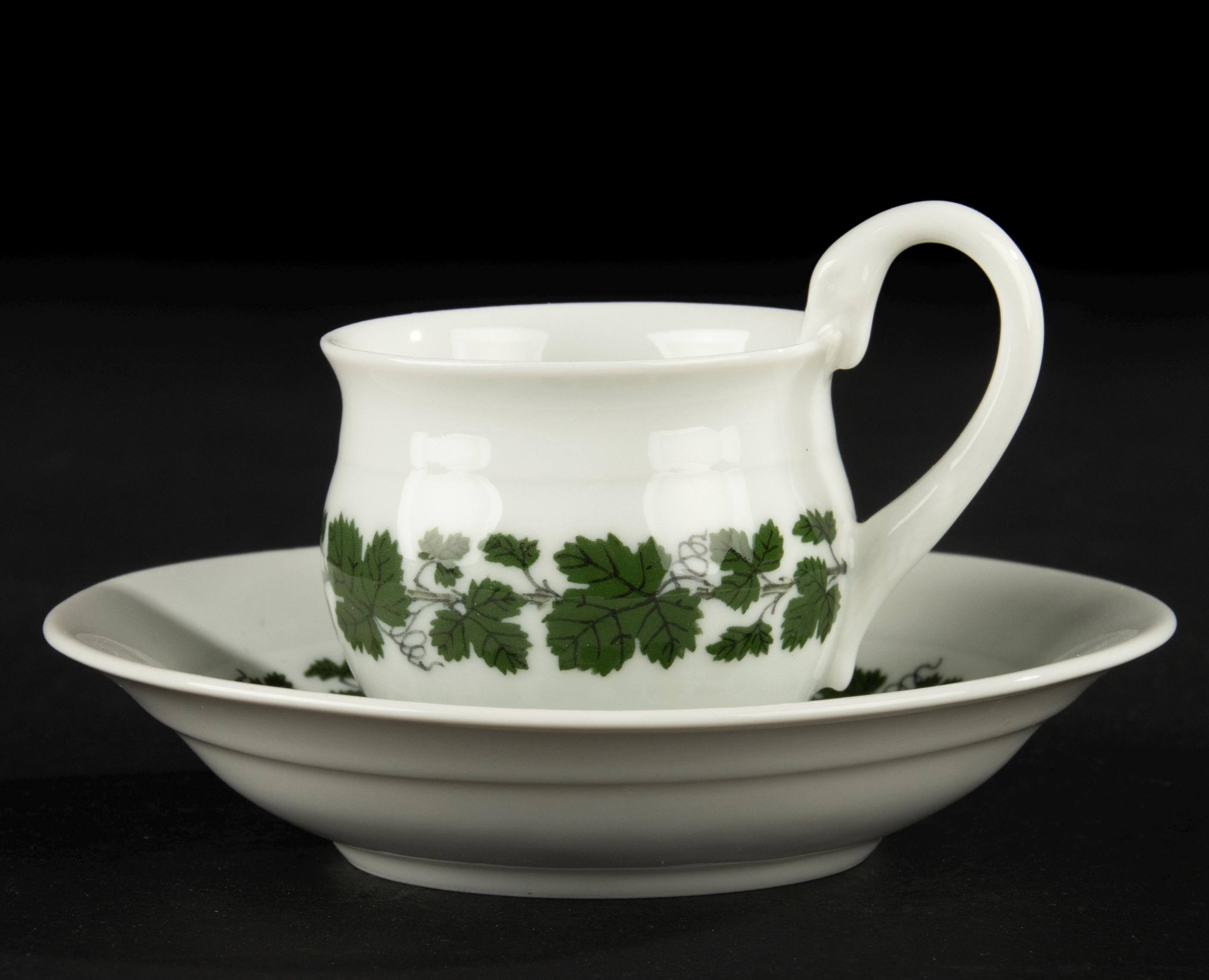Coffee Cup and Saucer - Meissen - Green Ivy - Etsy