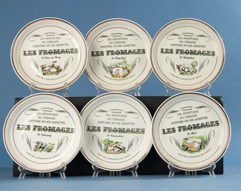 Set of 6 Cheese Plates - Gien - Les Fromages