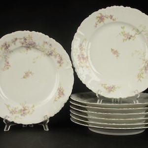 Set med 8 antika middagstallrikar - MZ Porcelain Austria