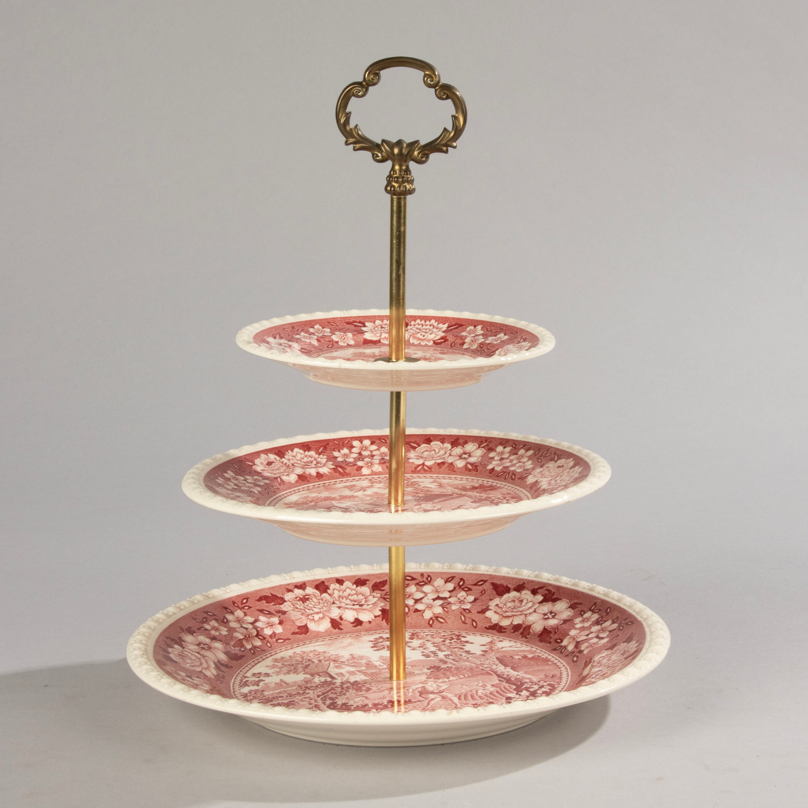 フェントンシルバークレストミルクグラスケーキスタンド