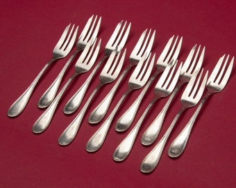 Set of 12 Silver Plated Cake Forks