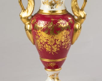 Large Vase - Limoges Pillivuyt - Porcelain - Hand Painted