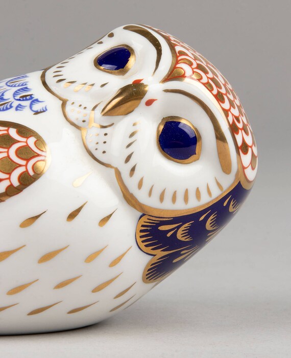 Porcelain Paperweight - Owl - Royal Crown Derby - Etsy Porcelain Paperweight - Owl - Royal Crown Derby - Etsy
