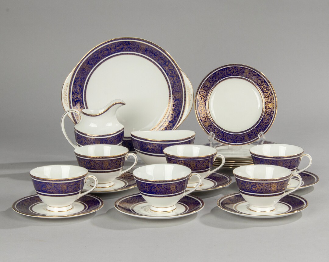 Buy 15piece Tea and Cake Set Royal Doulton Imperial Blue Online in