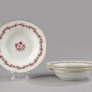 Set of 4 Soup Plates - Minton Carmine