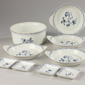 9-piece set of dishes - Porcelaine de Paris - Vieux Chine