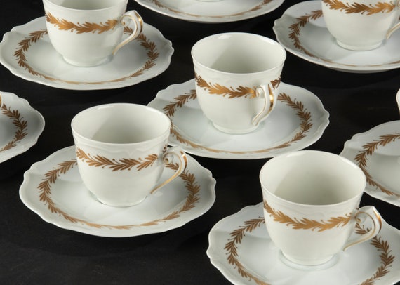 Set of 9 Coffee Cups and Saucers - George Boyer Limoges - Etsy