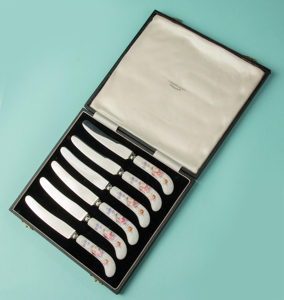 Set of 6 Cake Knife Blades - Royal Crown Derby - Posies - Etsy