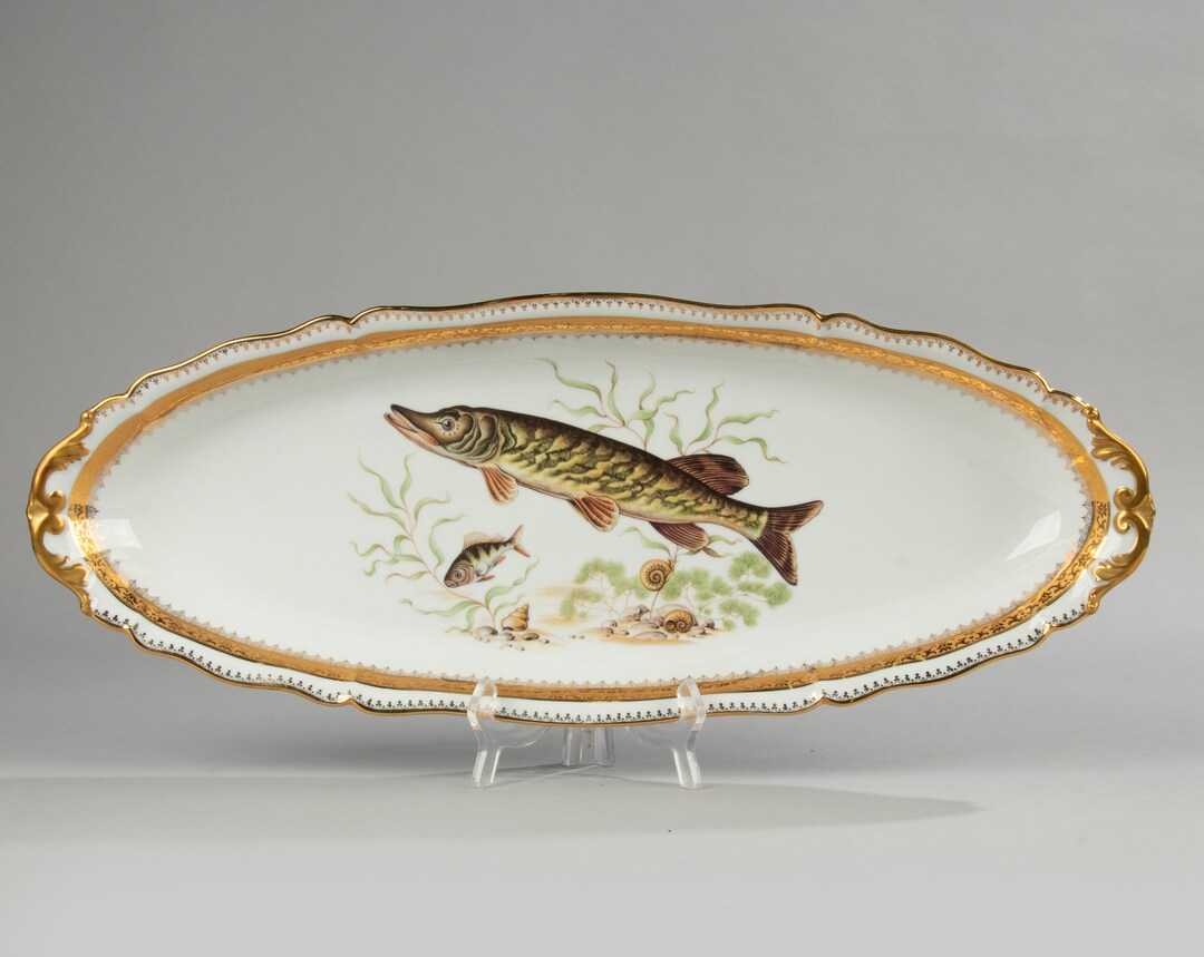 Large Fish Serving Plate Limoges Etsy
