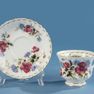 Tea Cup and Saucer - Royal Albert - Flower of the Month - August