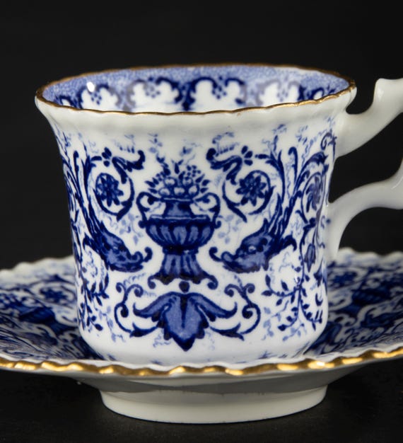 Antique Coffee Cup - Coalport - Porcelain - Sabrina - Etsy