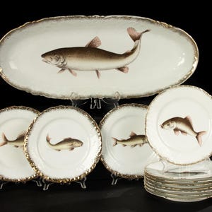 Set da pescatore antico da 12 pezzi - Ceramica