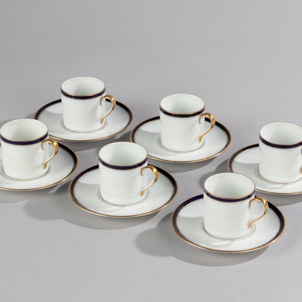 Set of 6 Coffee Cups and Saucers - Cerabel Baudour