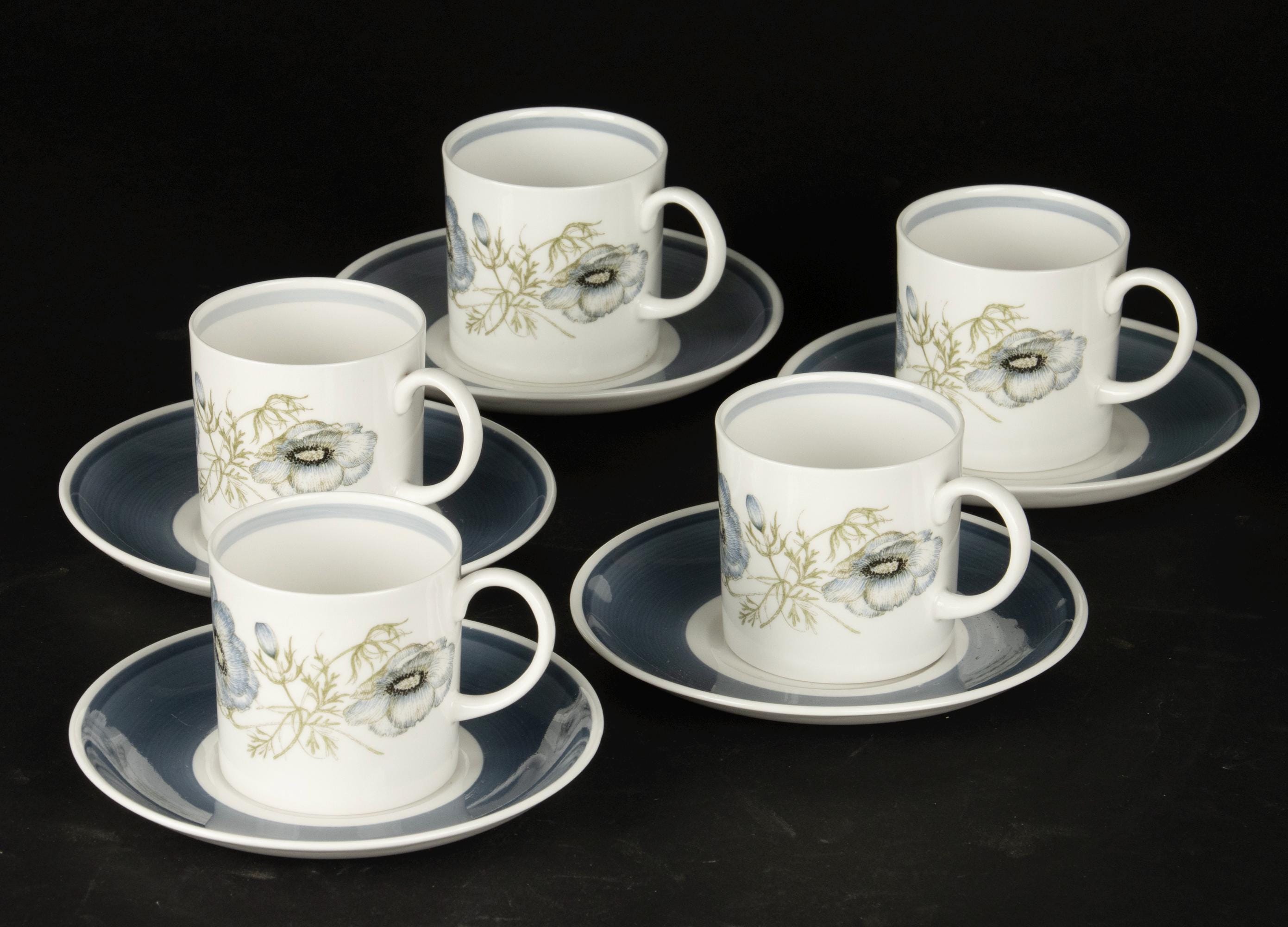Set of 5 Coffee Cups - Wedgwood - Glen Mist - Susie Cooper - Etsy