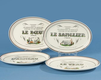 Set of 4 Plates - Gien - Le Boucher