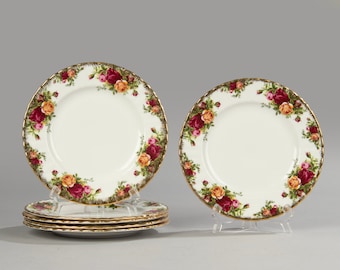 Lot de 6 assiettes à déjeuner - Royal Albert Old Country Roses - Ø20,5 cm