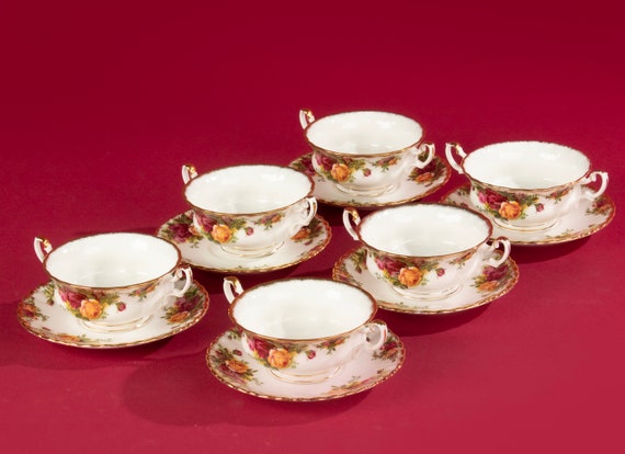 Set of 6 Soup Bowls and Saucers Royal Albert Old Country Roses - Etsy