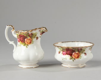 Ensemble à crème et à sucre - Royal Albert - Old Country Roses