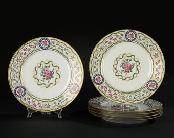 Coffret de 6 Assiettes Plates - Haviland Limoges - Louveciennes - Ø24,5 cm