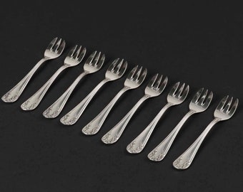 9-Piece Set Silver Plated Cake Forks