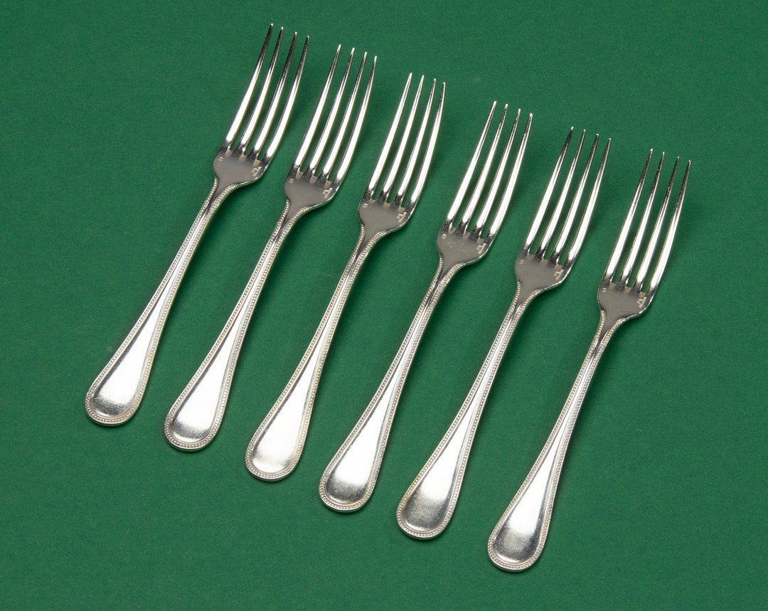 Set of 6 Lunch Forks / Entremet Forks Christofle Perle Etsy