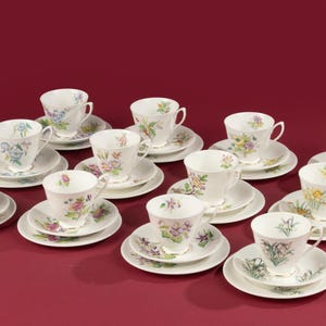 24-Piece Tea Set - Royal Albert - Flower of the Month - From the Fifties