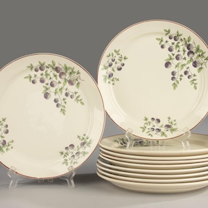 Conjunto de 10 pratos de jantar - Boch Frères - Decoração Blackberry