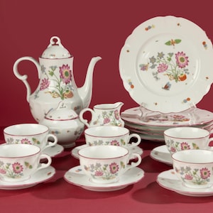 Juego de té de 14 piezas - Limoges - Filetes