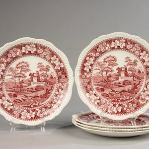 Set of 6 Breakfast Plates - Copeland - Spode Tower - Pink