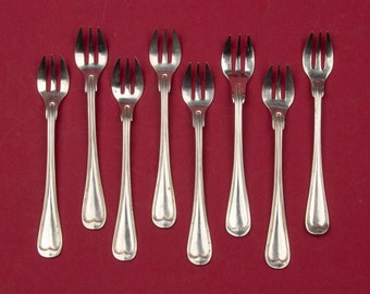 Set of 8 Silver Plated Oyster Forks