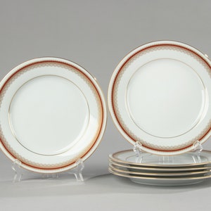 Set of 6 Breakfast Plates - Noritake - Doral Maroon Ø21 cm