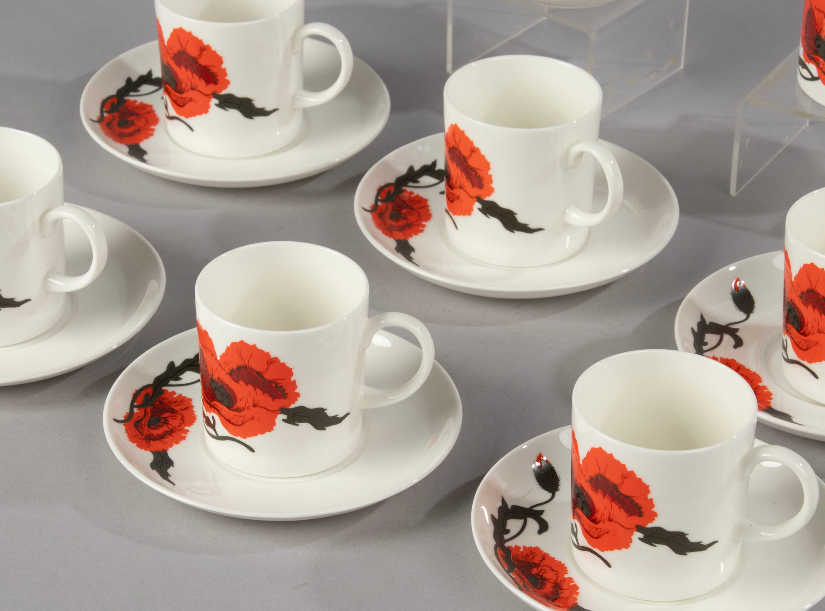 Vtg Susie Cooper (Wedgwood) Corn Poppy design TRIO Set CUP